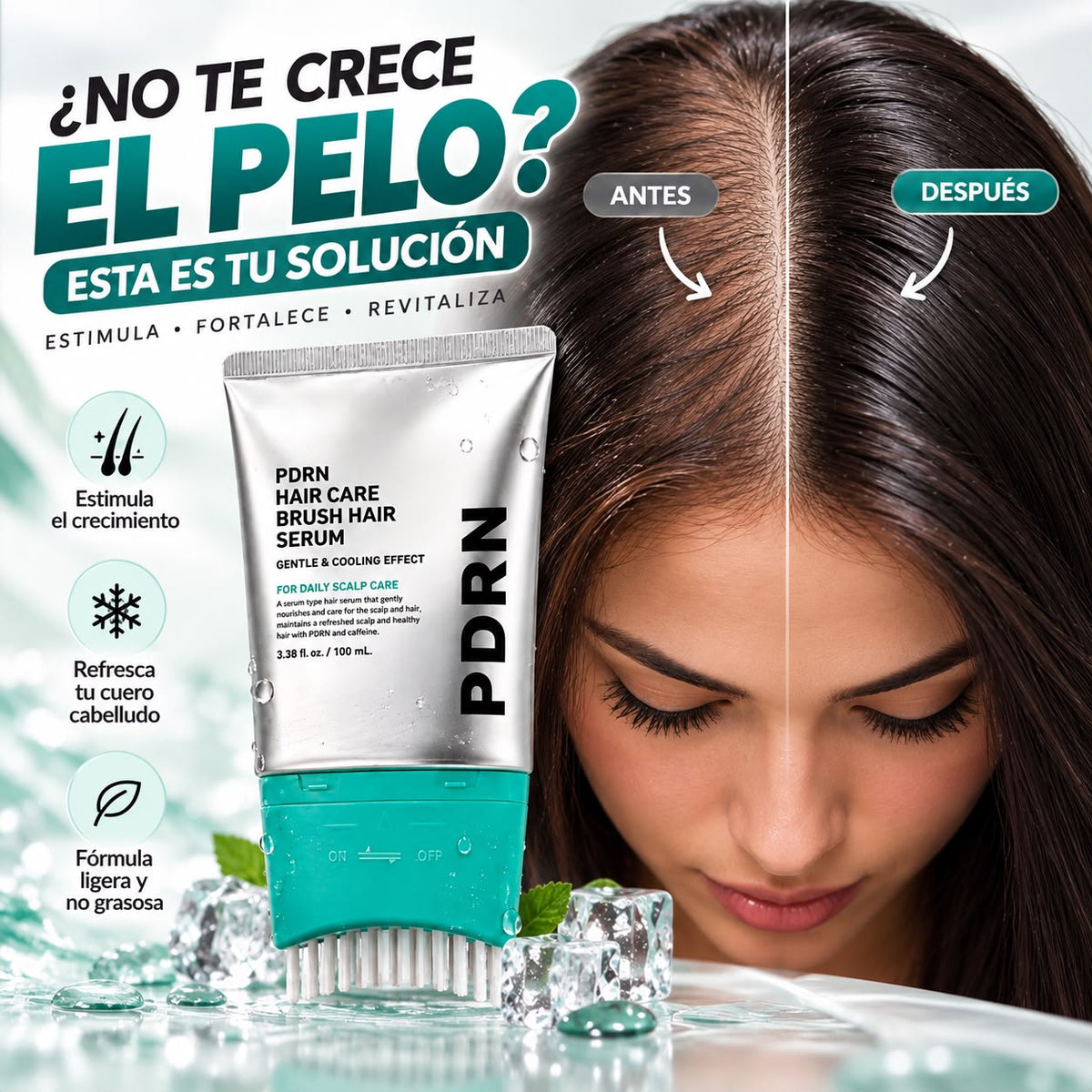 Sérum capilar PDRN para el crecimiento.